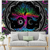 Lofaris Boho Psychedelic Abstract Mandala Pattern Wall Tapestry